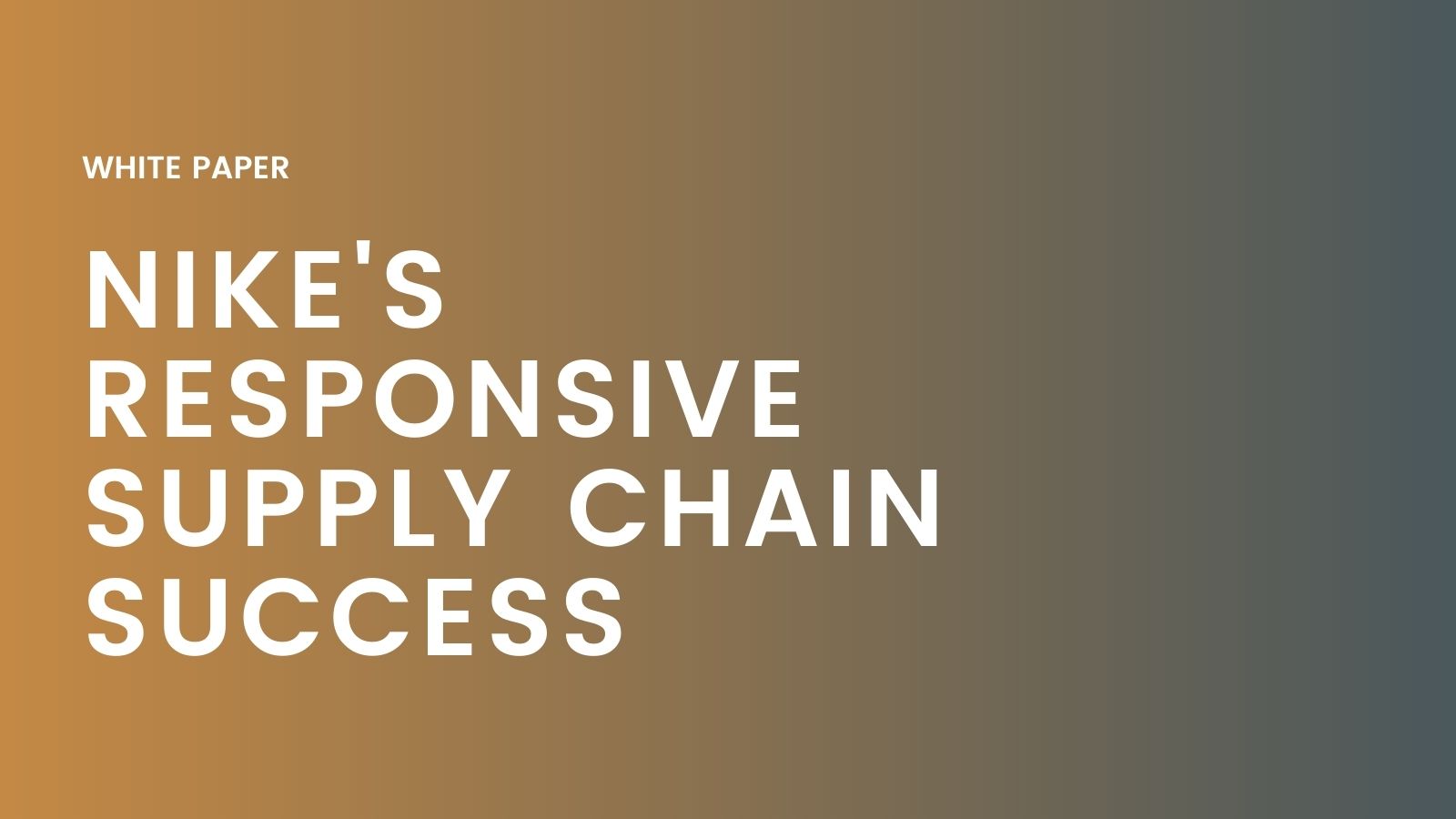 nike's responsive supply chain